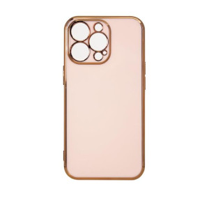 Etui Do Xiaomi Redmi Note 11 Żelowy Pokrowiec Ze Złotą Ramką Różowy