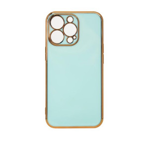 Etui Do Xiaomi Redmi Note 11 Pro Żelowy Pokrowiec Ze Złotą Ramką Miętowy