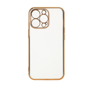 Case Etui Do Iphone 12 Pro Żelowy Pokrowiec Ze Złotą Ramką Biały