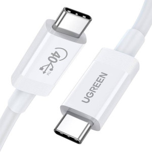 Kabel Usb-C Do Usb-C Ugreen Usb4, 40Gbps, 0.8M (Biały)
