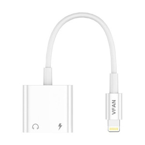 Kabel Vipfan L10 Lightning Do Lightning + Mini Jack 3.5Mm Aux, 10Cm (Biały)