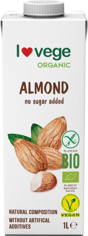 Napój migdałowy UHT mleko migdałowe BIO Bez Cukru 1 L - Lovege Organic