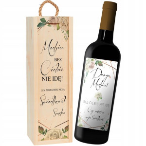 Skrzynka Naturalna Wino Etykieta Geometryczny Y3