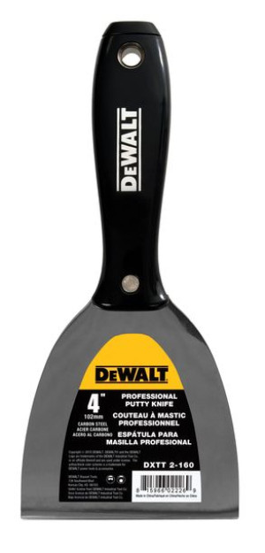 Szpachelka Stal Węglowa Czarny Uchwyt Nylon 4" Dewalt