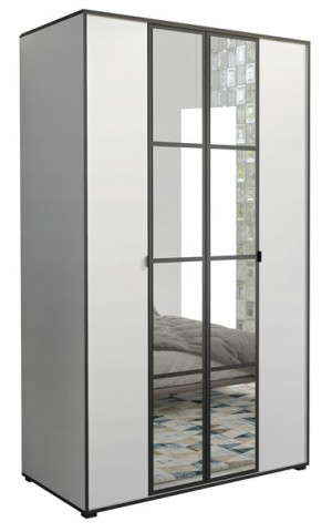 Szafa do przedpokoju z lustrem 120 cm loftowa