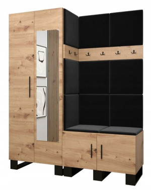 Garderoba do przedpokoju z lustrem siedzisko panel