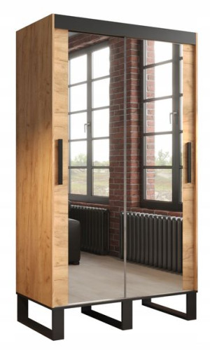 Szafa do przedpokoju z lustrem 120 cm industrialna