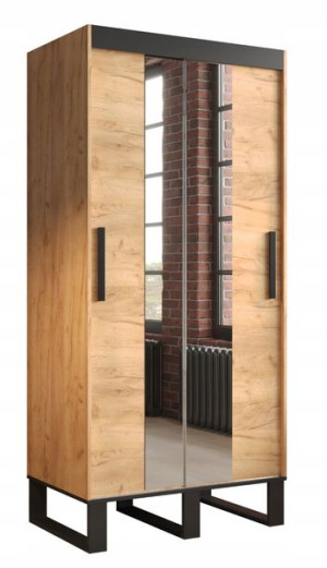 Szafa z lustrem 100 cm loft do salonu przedpokoju