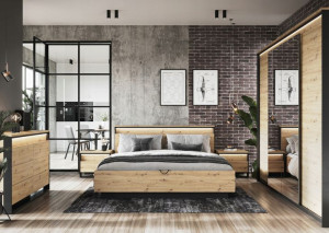 Zestaw mebli do sypialni loft łóżko160x200 szafa