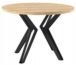 Stół rozkładany jadalniany okrągły 120-196 cm loft