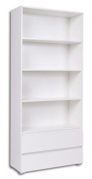 Regał wysoki szeroki z szufladami biały 92 cm