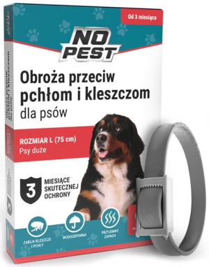 Obroża na Pchły Kleszcze i Inne Pasożyty NO PEST dla Dużych Psów (75 cm)