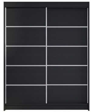 Szafa przesuwna 150 cm z drążkiem i półkami salon