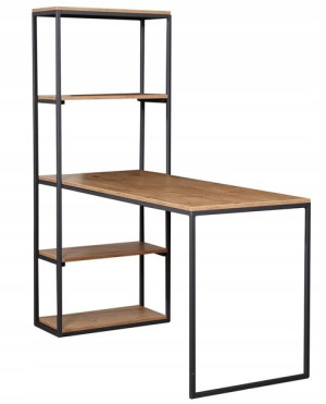 Biurko z regałem 150 cm industrialne loft narożne