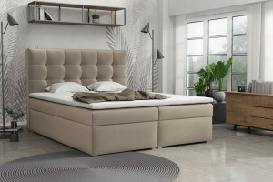 Łóżko kontynentalnetapicerowane boxspring 160x200