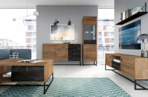 Zestaw mebli do salonu industrial loft rtv komoda