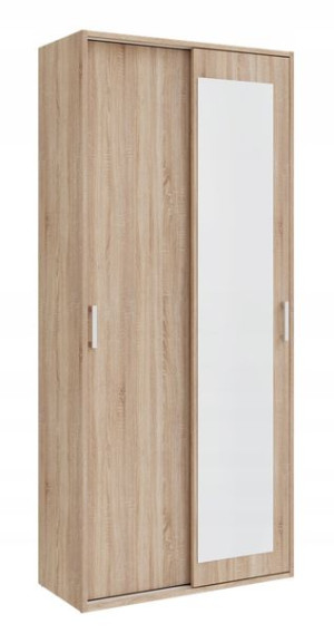 Szafa przesuwna sonoma 90 cm garderoba z lustrem