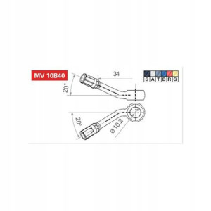Końcówka przewodu hamulcowego Srebrny MV10B40A (w