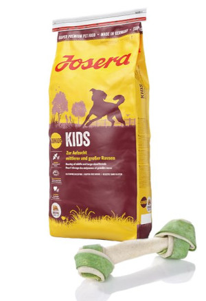 JOSERA Kids 15kg + MACED Kość Wiązana Biała Chlorofil 16cm