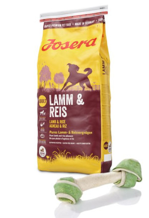 JOSERA Lamb & Rice 15kg + MACED Kość Wiązana Biała Chlorofil 16cm