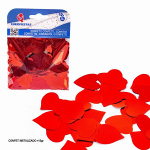 Konfetti Serca Błyszczące Czerwone 15mm (15g)
