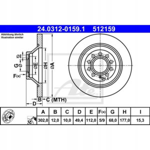 Tarcza ATE Power Disc Audi A6 2.4 Quattro '05- tył