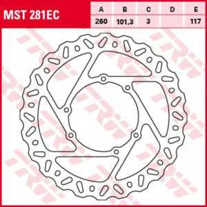 Tarcza przód HONDA CRF 250R/450R 2015- stała Lucas