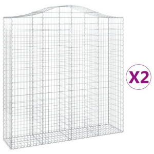 Kosze gabionowe, 2 szt, 200x50x200/220cm, galwanizowane żelazo