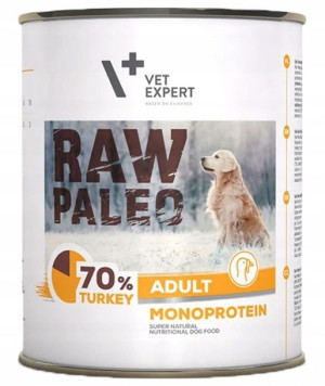 VETEXPERT RAW PALEO Adult Monobiałkowa indyk 800g