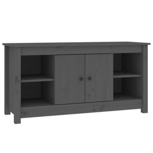 Szafka telewizyjna, szara, 103x36,5x52 cm, lite drewno sosnowe