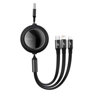 Kabel Usb 3W1 Baseus Bright Mirror, Usb Do Micro Usb / Usb-C /Lightning,66W