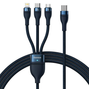 Kabel Usb 3W1 Baseus Flash Series 2, Usb-C + Micro Usb + Lightning, 100W