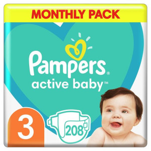PAMPERS Pieluszki Active Baby 3 208 szt.