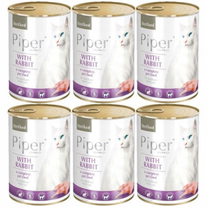 Karma dla kota sterylizowanego Piper królik 6x400g