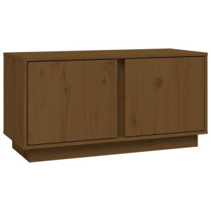 Szafka pod TV, miodowy brąz, 80x35x40,5 cm, lite drewno sosnowe