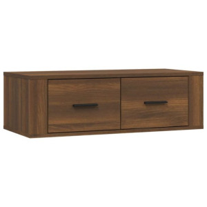 Wisząca szafka pod TV, brązowy dąb, 80x36x25 cm