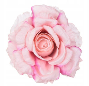 Róża satynowa DUŻA PIĘKNA główka Pink /Purple16 cm