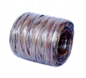 RAFIA syntetyczna 10m SUPER 42.gold/red/blue