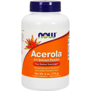 NOW Foods Acerola w proszku ekstrakt 4:1 - sproszkowany owoc - 170 g prosze