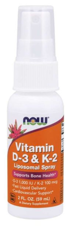 NOW Foods Witamina D-3 & K-2 Liposomalny Spray Vitamin D3 & K2 59ml