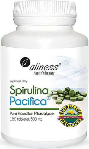 Aliness Spirulina hawajska Pacifica 180 tabletek 500mg - suplement diety