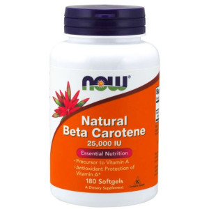 NOW Foods Beta Karoten 25 000 IU Beta Carotene Pro Witamina A 180 kapsułek