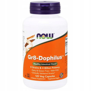 NOW Foods Gr8-Dophilus PROBIOTYK 8 szczepów żywych kultur bakterii 120 kaps