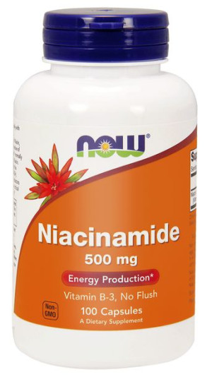 NOW Foods Niacinamide NIACYNAMID kwas nikotynowy NIACYNA witamina B3 500 mg