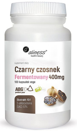 Aliness CZARNY CZOSNEK FERMENTOWANY - 400 mg 100 kapsułek VEGE