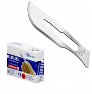 Ostrze Skalpel Nóż Chirurgiczny Ribbel 100szt 20