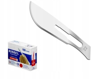 Ostrze Skalpel Nóż Chirurgiczny Ribbel 100szt 22