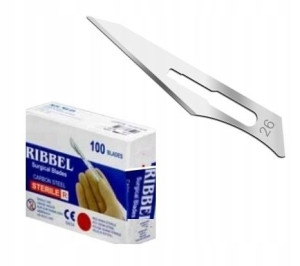 Ostrze Skalpel Nóż Chirurgiczny Ribbel 100szt 26