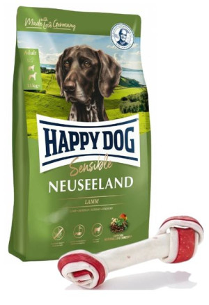 Happy Dog Supreme Sensible New Zeland 12,5kg + MACED Kość Wiązana Biała Bek