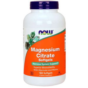 NOW Foods Cytrynian Magnezu + Jabłczan i Chelat 134 mg 180 kapsułek - suple